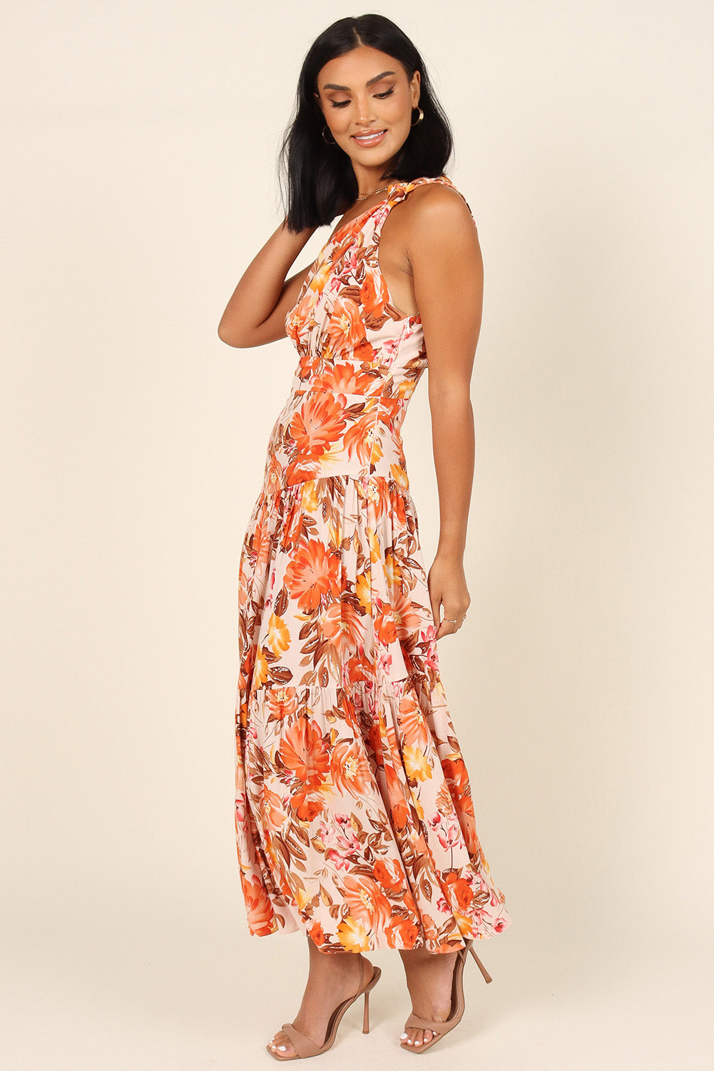 Tropical Elegance One-Shoulder Maxi Dress