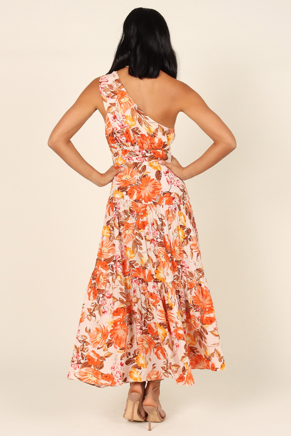 Tropical Elegance One-Shoulder Maxi Dress