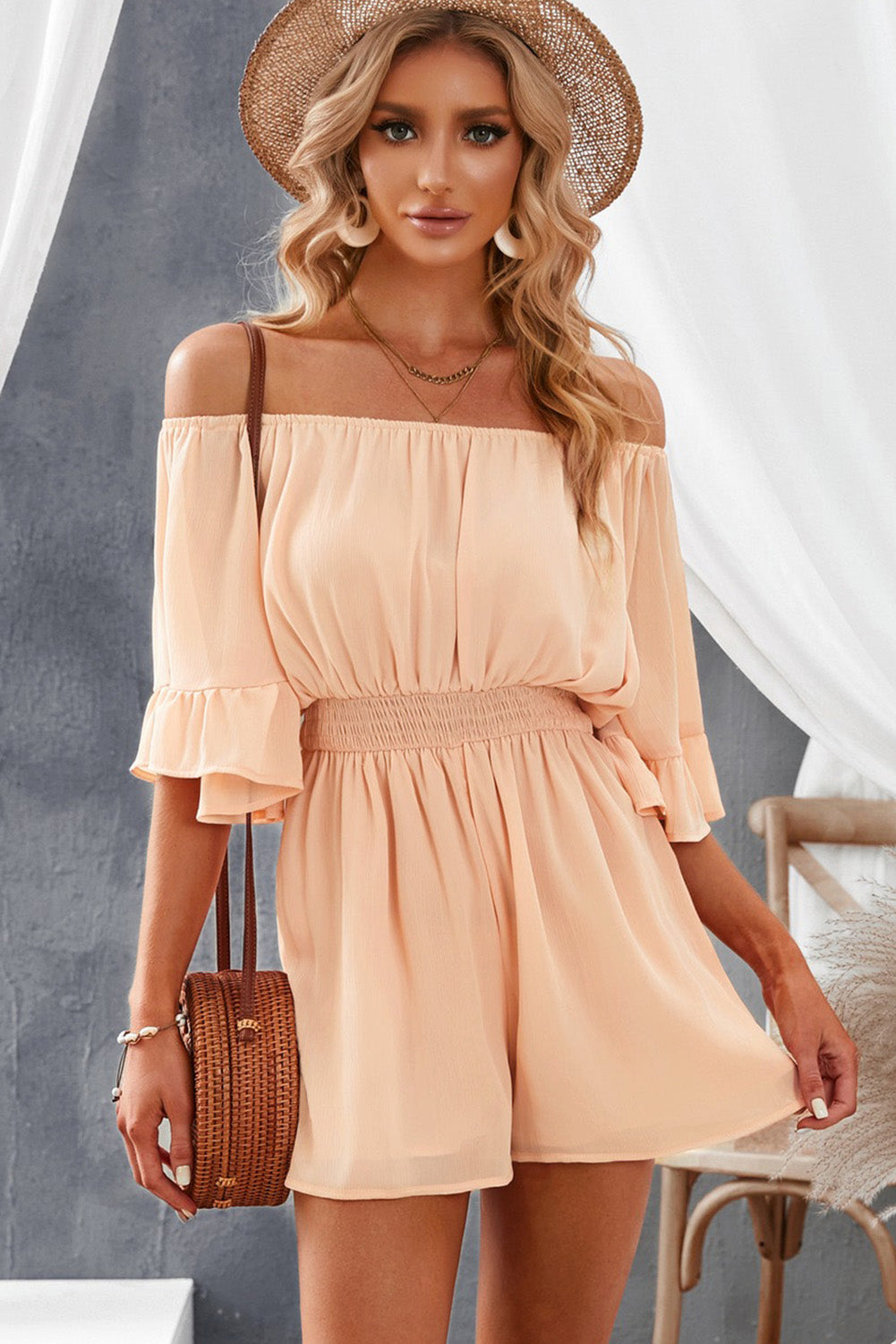 Charming Ruffled High Waist Romper